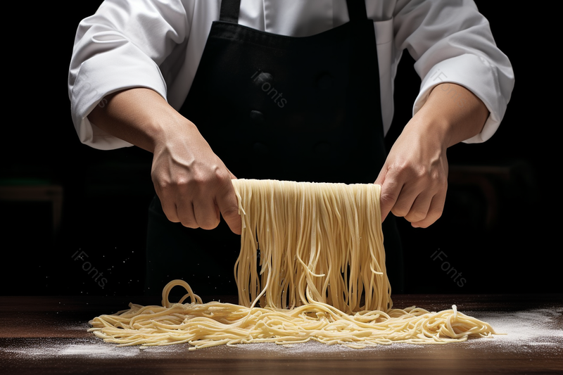 白色围裙拉面师傅操作台拉面特写,高清,摄影图,摄影图片,图片大全,摄影图免费下载